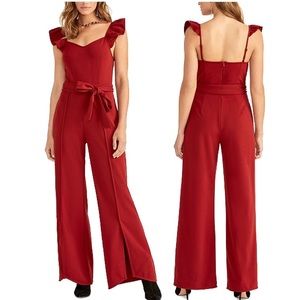 RACHEL Rachel Roy red, tulip split leg Jumpsuit